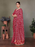 Ethnic Motifs Zari Woven Design Banarasi Saree
