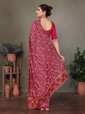 Ethnic Motifs Zari Woven Design Banarasi Saree