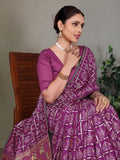 Ethnic Motifs Zari Woven Design Banarasi Saree