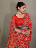 Ethnic Motifs Zari Woven Design Banarasi Saree