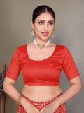 Ethnic Motifs Zari Woven Design Banarasi Saree