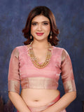 Ethnic Motifs Zari Woven Design Banarasi Saree