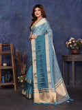 Ethnic Motifs Zari Woven Design Banarasi Saree