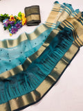 Ethnic Motifs Zari Woven Design Banarasi Saree