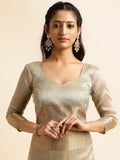 Ethnic Motifs Zari Woven Design Banarasi Saree