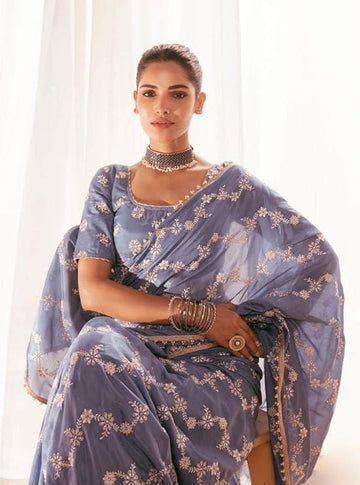 Ethnic Motifs Zari Woven Design Banarasi Saree