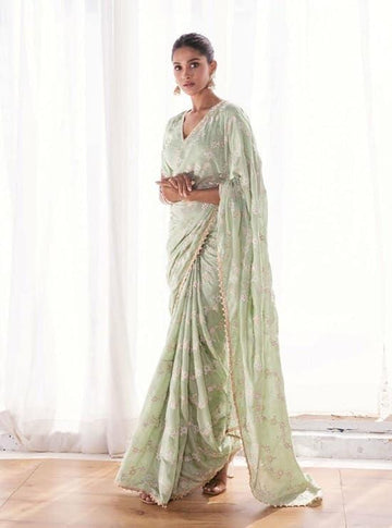 Ethnic Motifs Zari Woven Design Banarasi Saree
