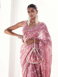 Ethnic Motifs Zari Woven Design Banarasi Saree