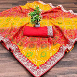 Ethnic Motifs Zari Woven Design Banarasi Saree