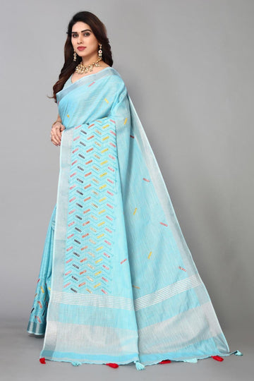 Ethnic Motifs Zari Woven Design Banarasi Saree