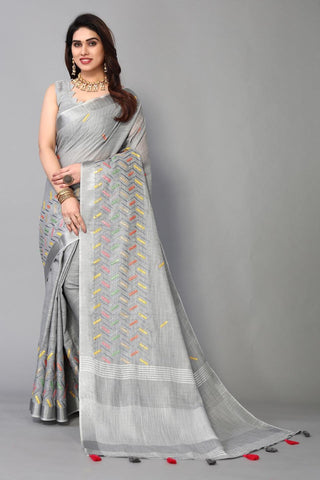 Ethnic Motifs Zari Woven Design Banarasi Saree