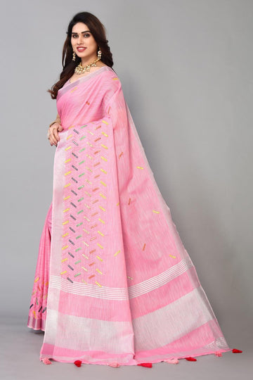 Ethnic Motifs Zari Woven Design Banarasi Saree