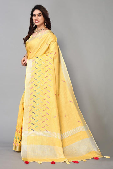 Ethnic Motifs Zari Woven Design Banarasi Saree