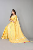 Ethnic Motifs Zari Woven Design Banarasi Saree