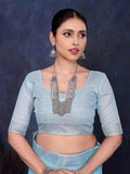 Ethnic Motifs Zari Woven Design Banarasi Saree