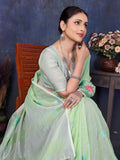 Ethnic Motifs Zari Woven Design Banarasi Saree