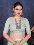 Ethnic Motifs Zari Woven Design Banarasi Saree