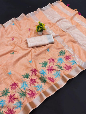 Ethnic Motifs Zari Woven Design Banarasi Saree