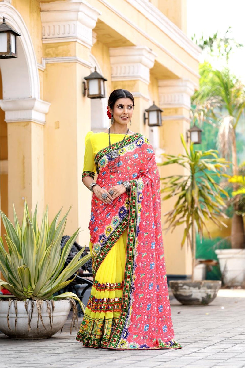 Ethnic Motifs Zari Woven Design Banarasi Saree