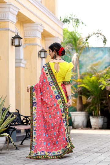 Ethnic Motifs Zari Woven Design Banarasi Saree