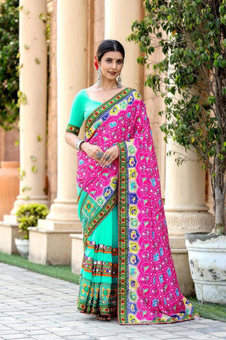 Ethnic Motifs Zari Woven Design Banarasi Saree
