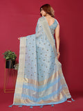 Ethnic Motifs Zari Woven Design Banarasi Saree