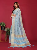 Ethnic Motifs Zari Woven Design Banarasi Saree