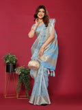 Ethnic Motifs Zari Woven Design Banarasi Saree