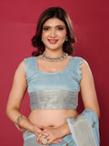 Ethnic Motifs Zari Woven Design Banarasi Saree