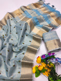 Ethnic Motifs Zari Woven Design Banarasi Saree