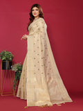 Ethnic Motifs Zari Woven Design Banarasi Saree