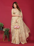 Ethnic Motifs Zari Woven Design Banarasi Saree