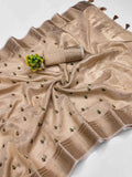 Ethnic Motifs Zari Woven Design Banarasi Saree