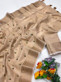 Ethnic Motifs Zari Woven Design Banarasi Saree