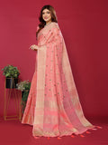 Ethnic Motifs Zari Woven Design Banarasi Saree
