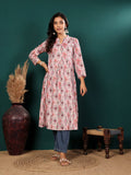 Varanga Women Ethnic Motifs Printed Mandarin Collar A-Line Kurta