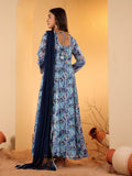 Varanga Women Blue Floral Printed Anarkali Kurta Paired With Dupatta