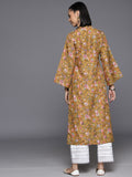 Varanga Women Floral Printed Mandarin Collar Flared Sleeves Straight Kurta