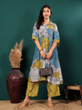 Varanga Women Abstract Printed Kurta With Flared Bottom