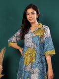 Varanga Women Abstract Printed Kurta With Flared Bottom