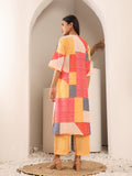 Varanga Women V Neck Abstract Printed Straight Kurta Paired With Bottom