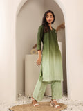 Varanga Women Mandarin Collar Placement Embroidered Kurta Paired With Tonal Bottom