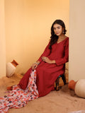 Varanga Women Maroon Anarkali Kurta Paired With Contrast Bottom And Dupatta