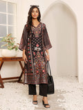 Varanga Women Black Ethnic Floral Printed Kurta With Solid Trouser.