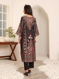 Varanga Women Black Ethnic Floral Printed Kurta With Solid Trouser.