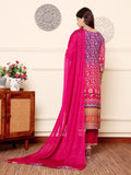 Varanga Women Purple And Pink Thread And Gotta Work Straight Kurta With Trousers And Dupatta