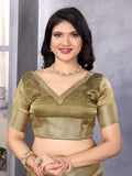 Ethnic Motifs Zari Woven Design Banarasi Saree