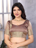 Ethnic Motifs Zari Woven Design Banarasi Saree