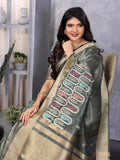 Ethnic Motifs Zari Woven Design Banarasi Saree