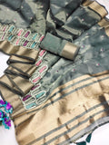 Ethnic Motifs Zari Woven Design Banarasi Saree